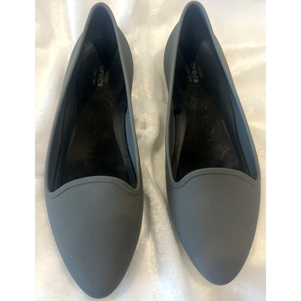 Crocs Womens Eve Iconic Pointed Toe Flats Shoes Size 8 Ballet Slip On Comfort - Picture 2 of 10